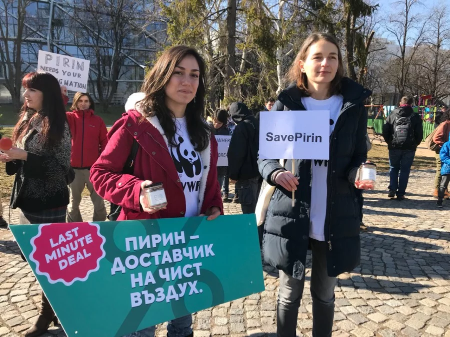 Еколози протестираха днес в защита на "Пирин" по време на 21-ят Европейски форум за екоиновации, който се провежда в София тех парк. Той се организира съвместно от Генерална дирекция "Околна среда" на Европейската комисия и Министерството на околната среда и водите на Република България.