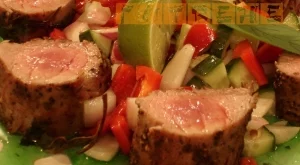 Свинско бонфиле с  ментов сос