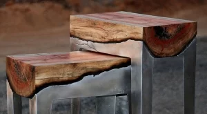 Уникални мебели от дърво и алуминий