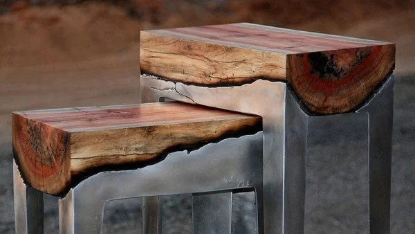 Уникални мебели от дърво и алуминий
