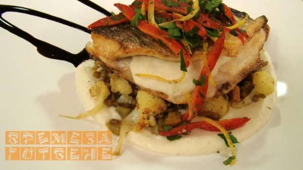 Печена риба с леща и карфиол