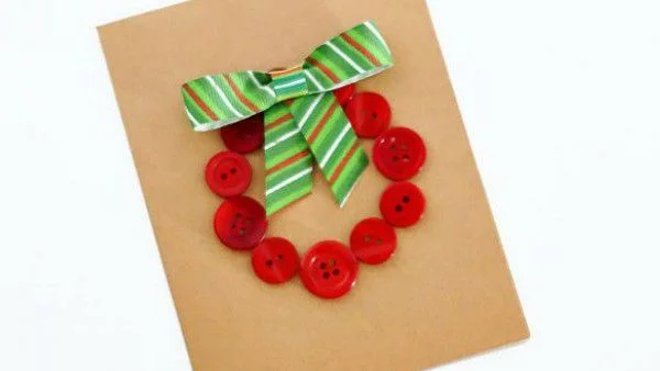 Коледни картички с копчета