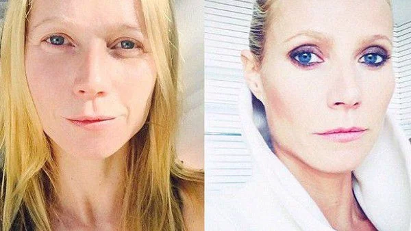 Гуинет Полтроу без и с грим