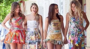 Дизайнерка създава стилни рокли от боклуци