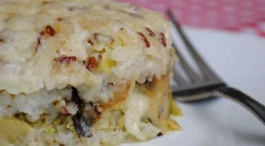 Оризов кейк с песто и патладжани