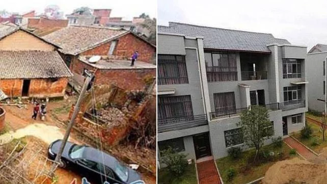 Китайски милионер събори и препострои родното си село (снимки)