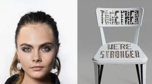 Кара Делевин създаде стол за добра кауза