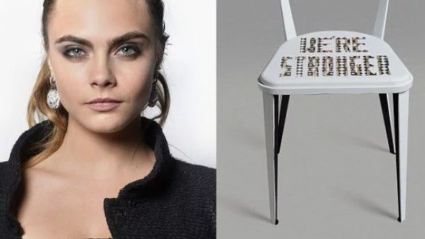 Кара Делевин създаде стол за добра кауза