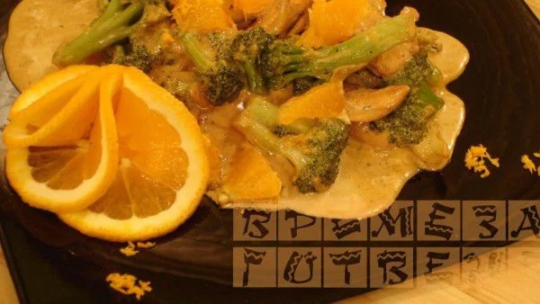 Портокалово пиле с джинджифил и броколи