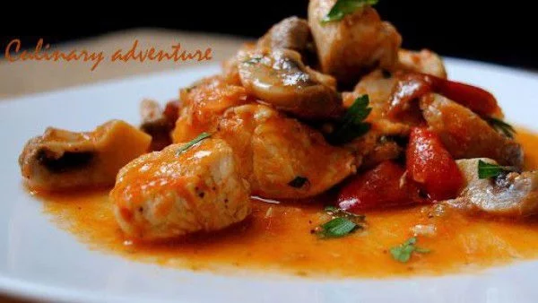 Пилешки кебап с чушки и гъби