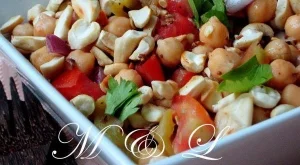 Салата с нахут и печено кашу