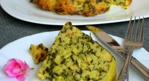 Спанак с кус-кус на фурна