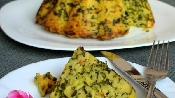 Спанак с кус-кус на фурна