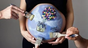 Сладурски боди арт за бременни коремчета