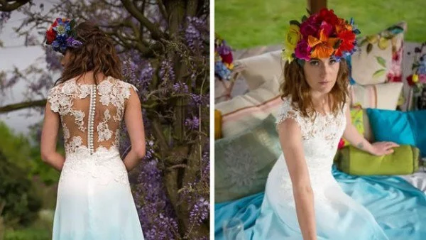 Омбре сватбена рокля