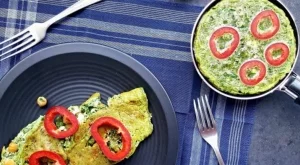 Спаначен омлет с нахут и сирене