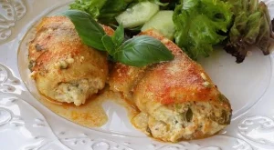 Тилапия с  рулца от раци и сирене Фета