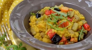 Червена леща с печени зеленчуци