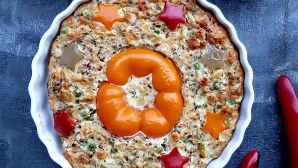 Запечени яйца с чушки и кисело мляко