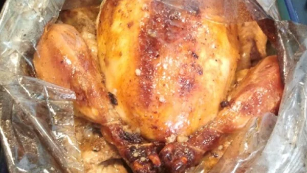 Печено пиле в портокалова марината 