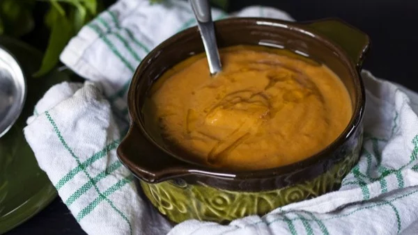 Крем супа от сладки картофи 