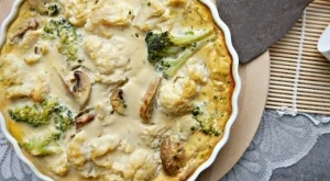 Сметанов огретен с броколи и карфиол