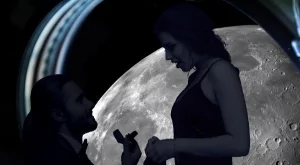 Екстремно! Предложение за брак около Луната 