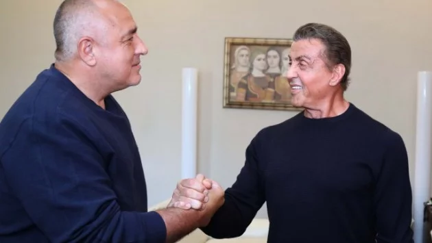 Борисов се срещна със Силвестър Сталоун (видео)