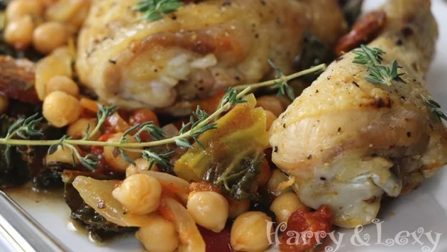 Пиле с нахут и кейл