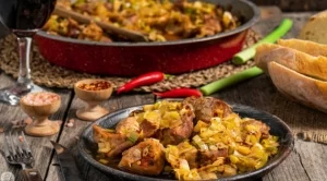 Свинско с праз на фурна