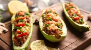 Много вкусни пълнени тиквички с кайма