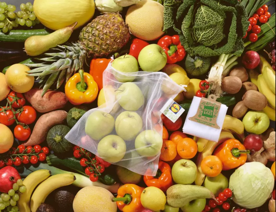 Зелена алтернатива на еднократните найлонови торбички за плодове и зеленчуци в Lidl