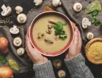Sweet mushroom cream soup with spices 