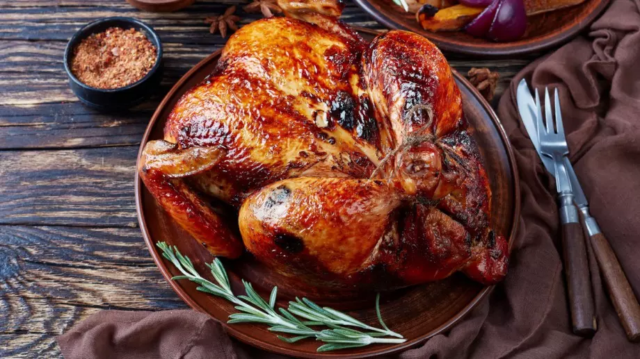 Печено пиле с бира