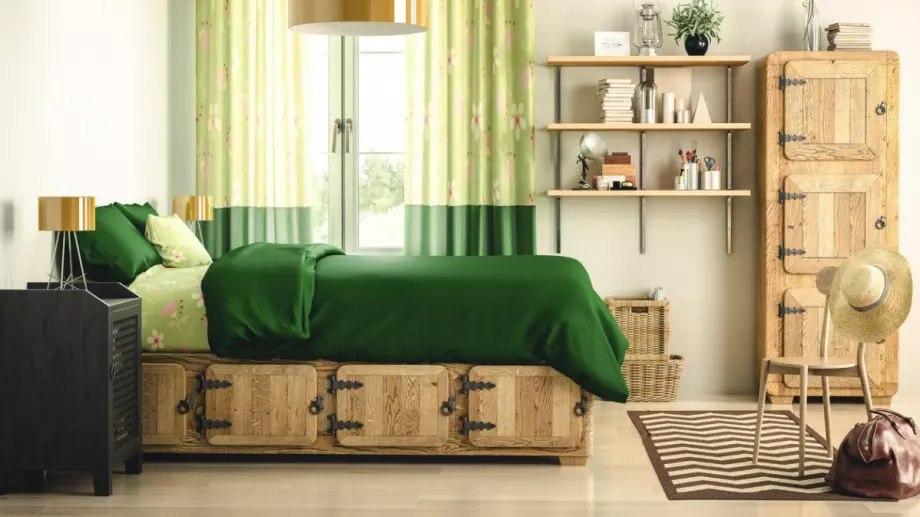 Елегантна дизайнерска спалня с помощта на мебелните комплекти