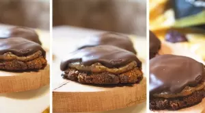 Бисквитки с бананов карамел и черен шоколад