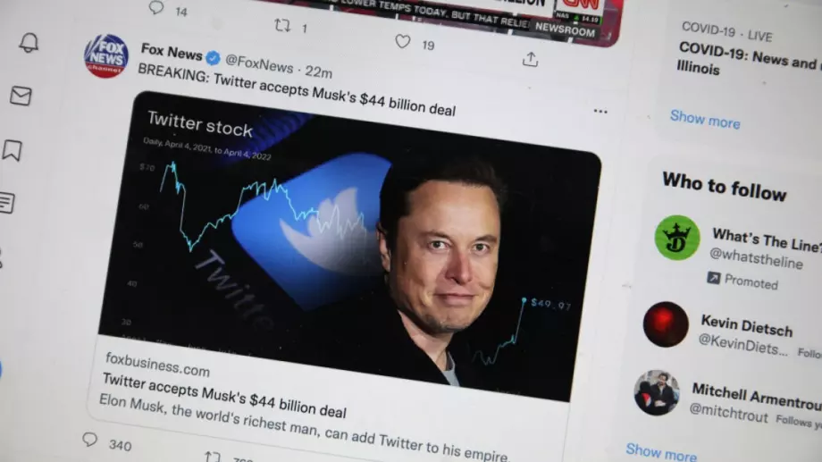 Twitter вече струва едва 33% от това, което Илон Мъск плати за компанията