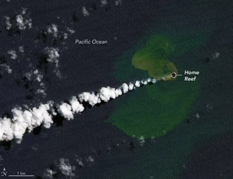 В Тихия океан се появи нов остров, който бързо расте