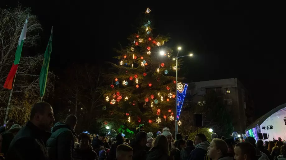 Най-голямото коледно дърво в Европа грейна в Димитровград 