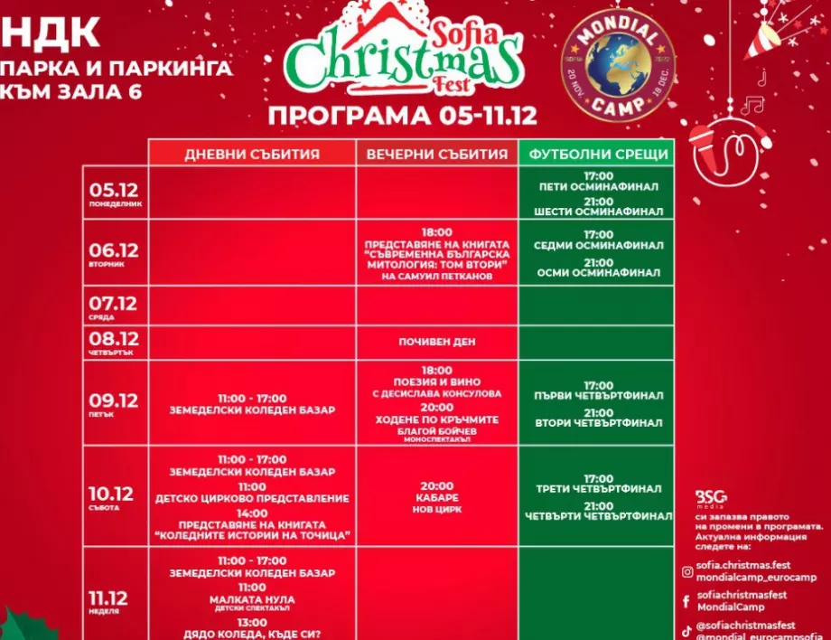 Тази седмица Sofia Christmas Fest ви очаква с програма за цялото семейство 