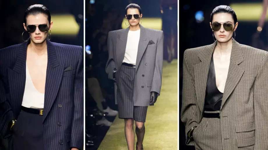 Тенденциите на 2023: Saint Laurent възроди ретро костюма с пола