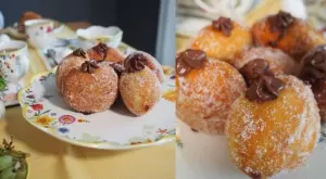 Пухкави понички с крем от шоколад