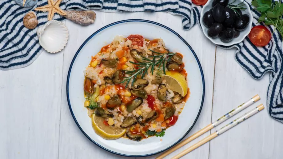 Невероятно вкусно ризото с миди и вино