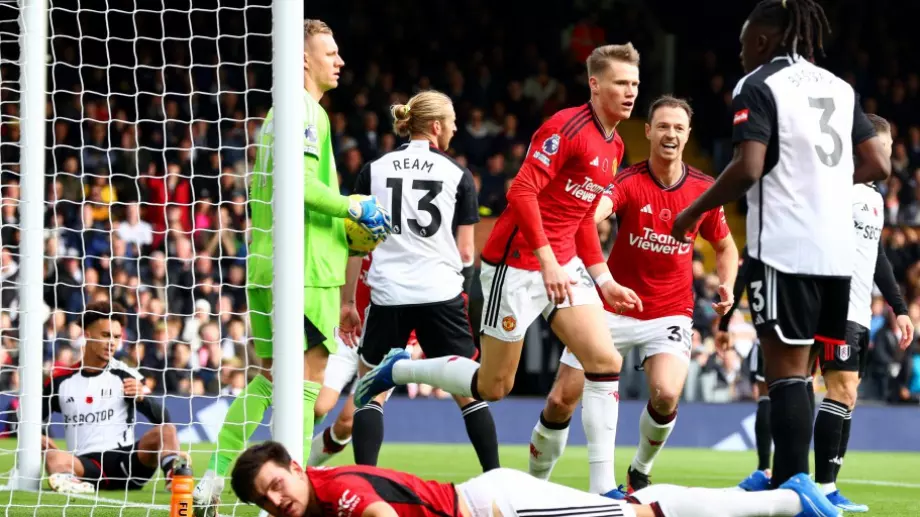 Юнайтед се измъчи срещу Фулъм, но сложи край на негативната си серия (ВИДЕО)