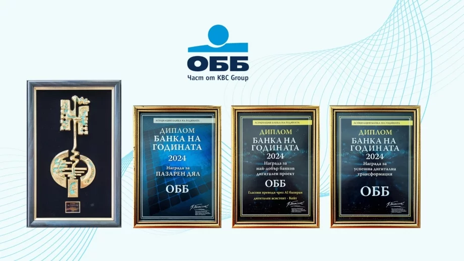 ОББ с най-много награди от престижния конкурс „Банка на годината“ 2024