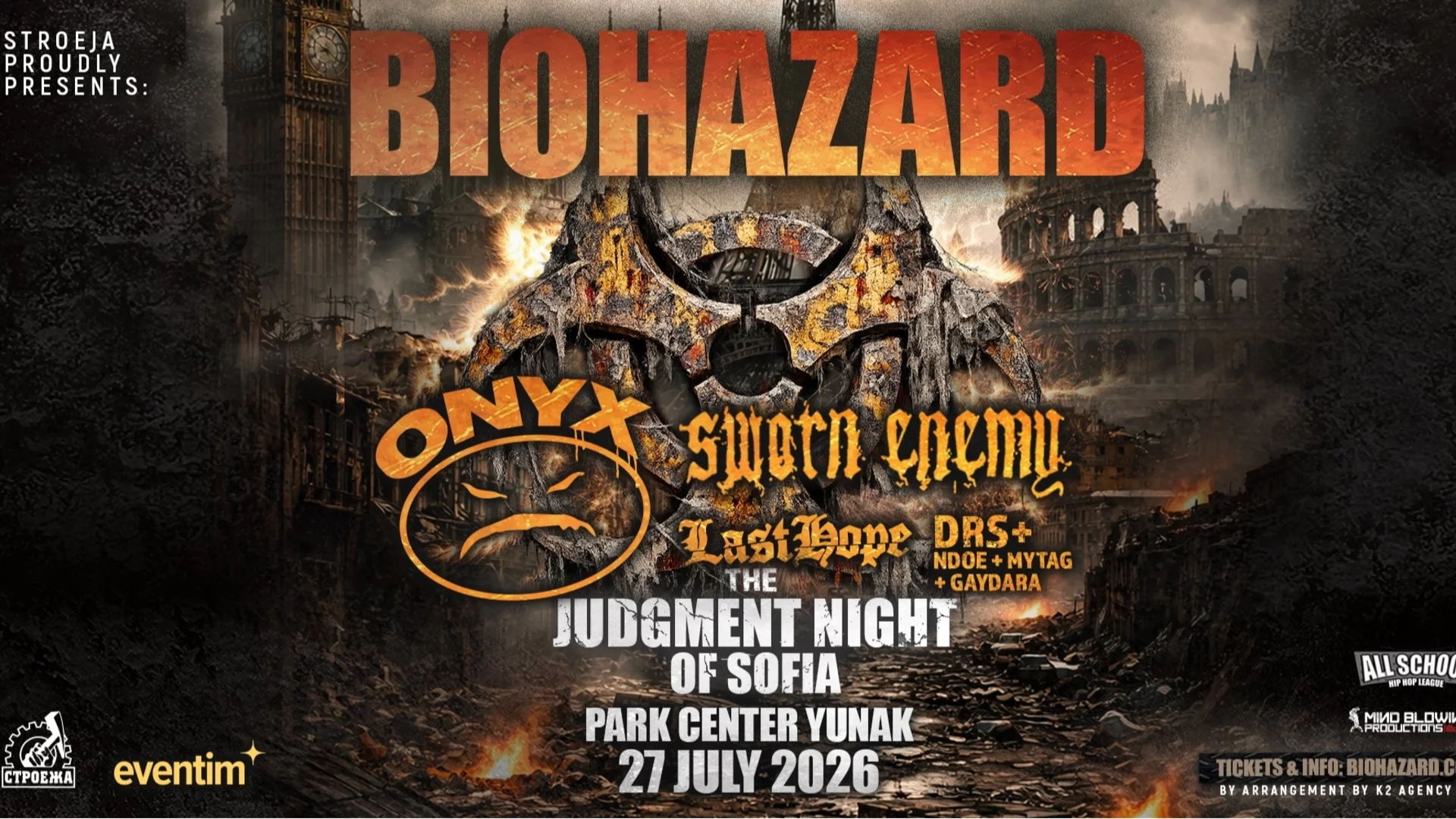 Официално: BIOHAZARD и ONYX с ексклузивен общ концерт в София – историческият rap-metal съюз на Ню Йорк на 27 юли
