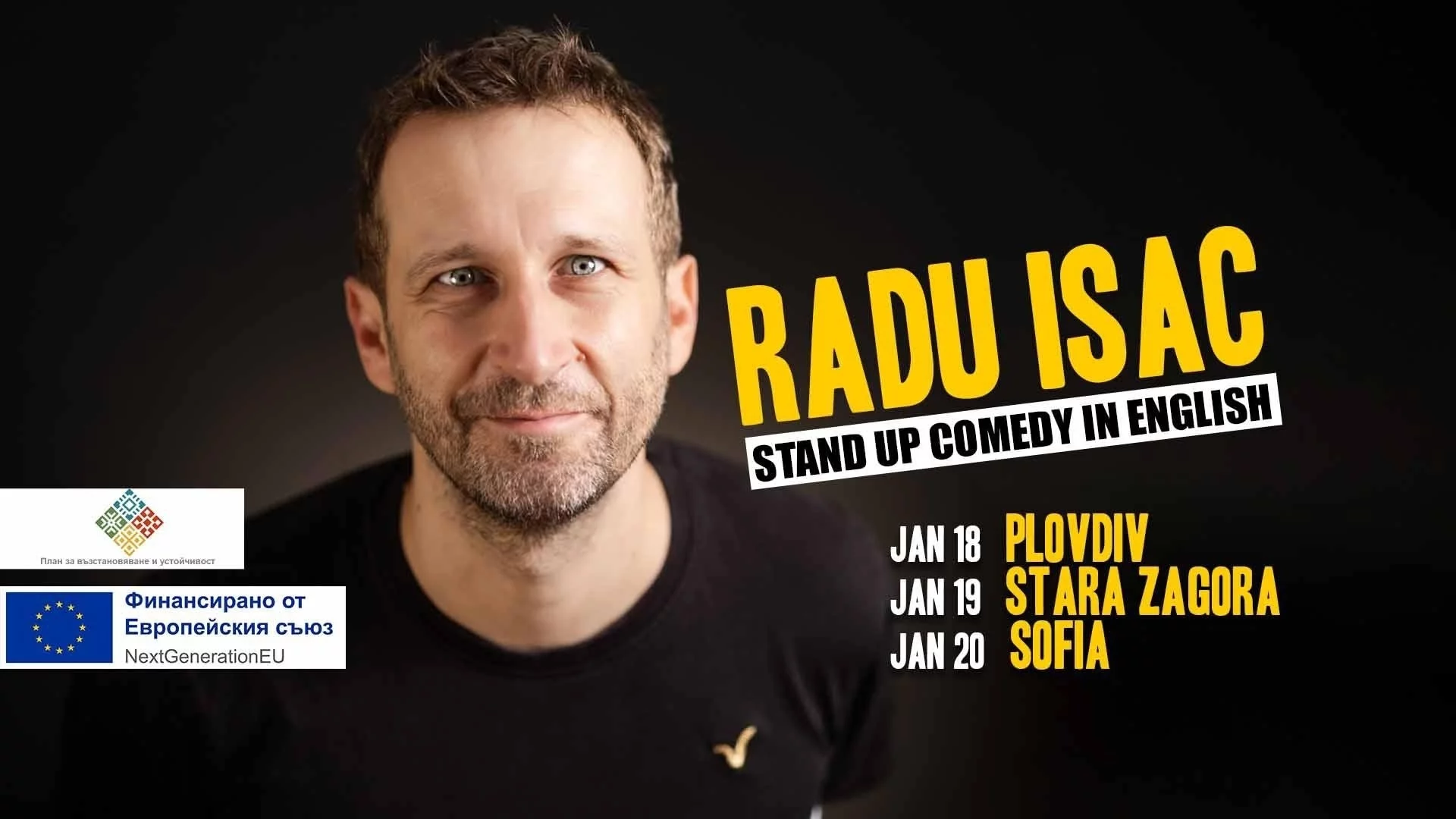 Румънският комик Раду Исак ще изнесе поредица от стендъп шоута в страната в началото на 2026 година